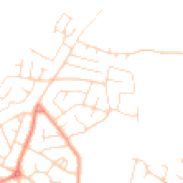 Daytime road noise heatmap for NG19 8QW