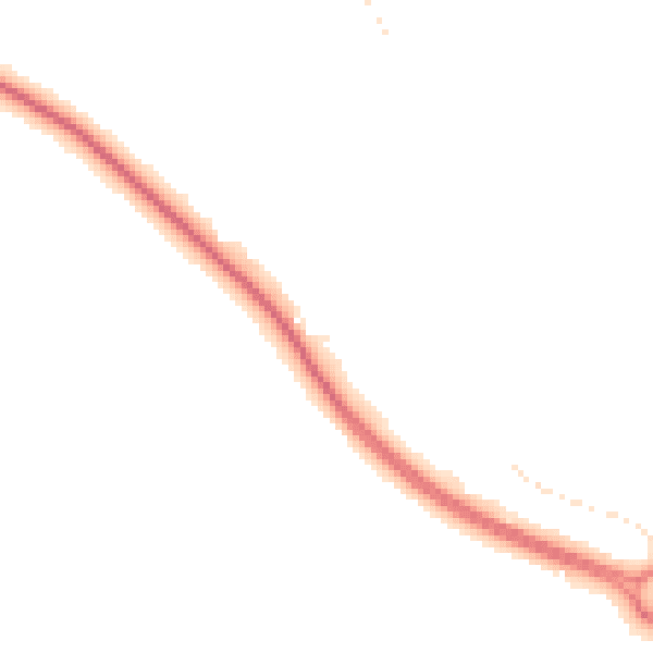 Night-time road noise heatmap for NG19 8SS