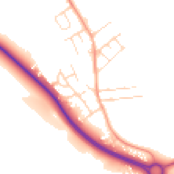 Daytime road noise heatmap for NG19 8TG