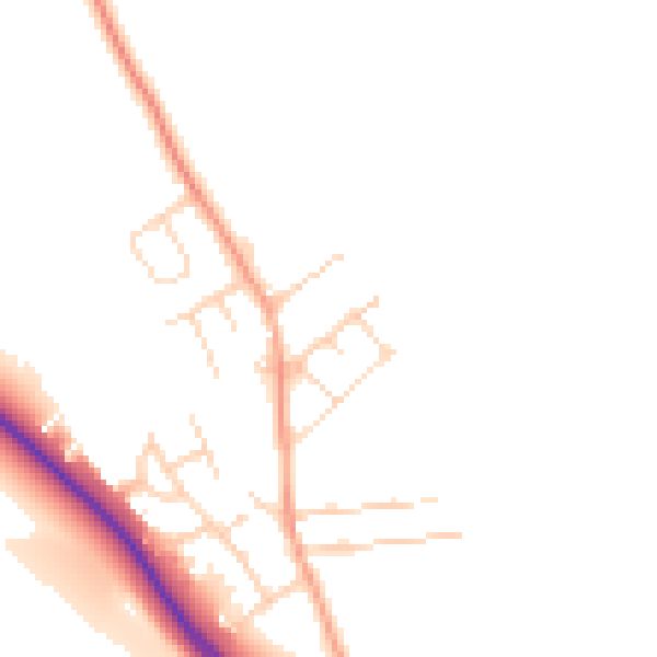 Daytime road noise heatmap for NG19 8TH