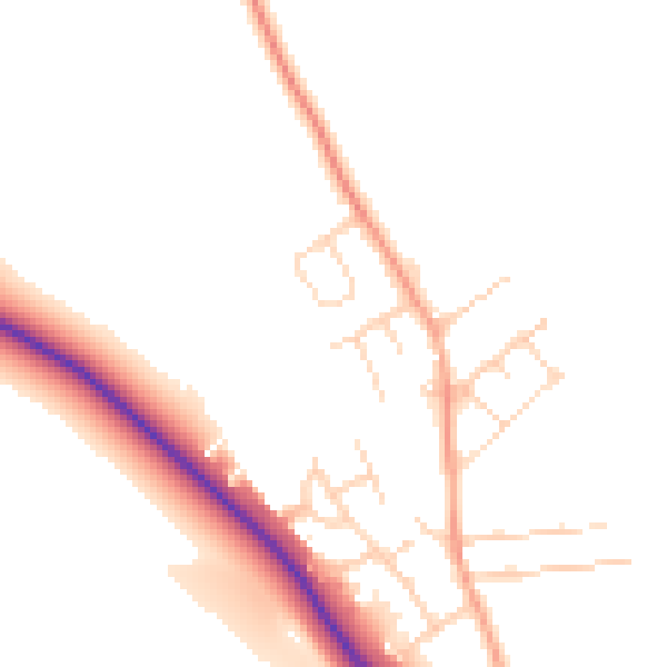 Daytime road noise heatmap for NG19 8TN