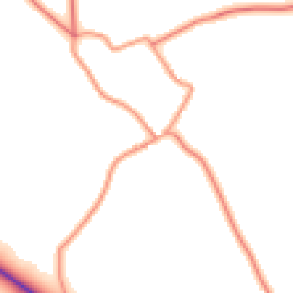 Daytime road noise heatmap for NG19 8TS