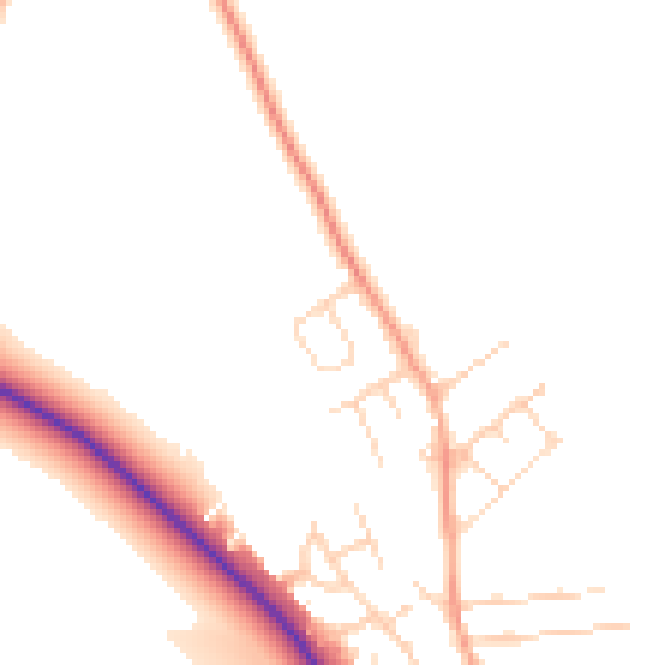Daytime road noise heatmap for NG19 8TT