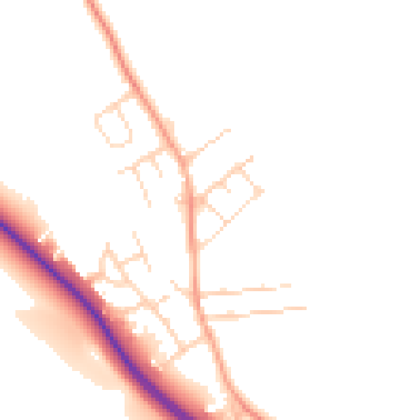 Daytime road noise heatmap for NG19 8TU