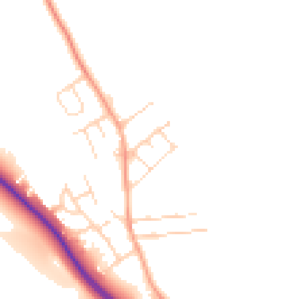 Daytime road noise heatmap for NG19 8TX