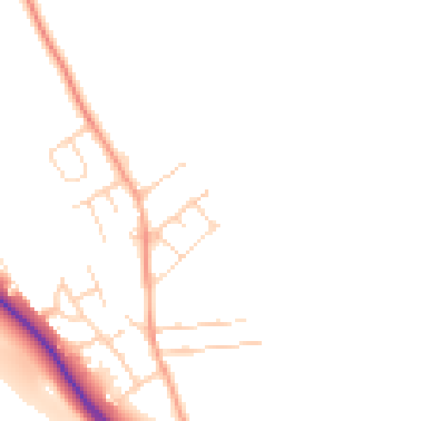Daytime road noise heatmap for NG19 8TY