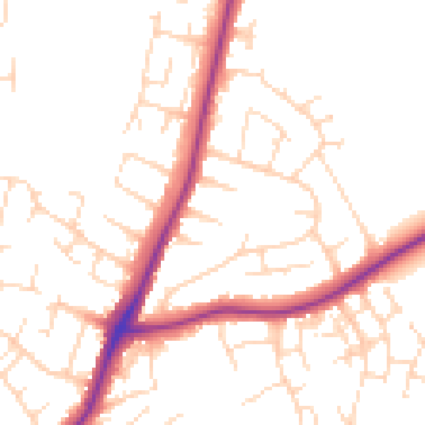 Daytime road noise heatmap for NG19 9ER