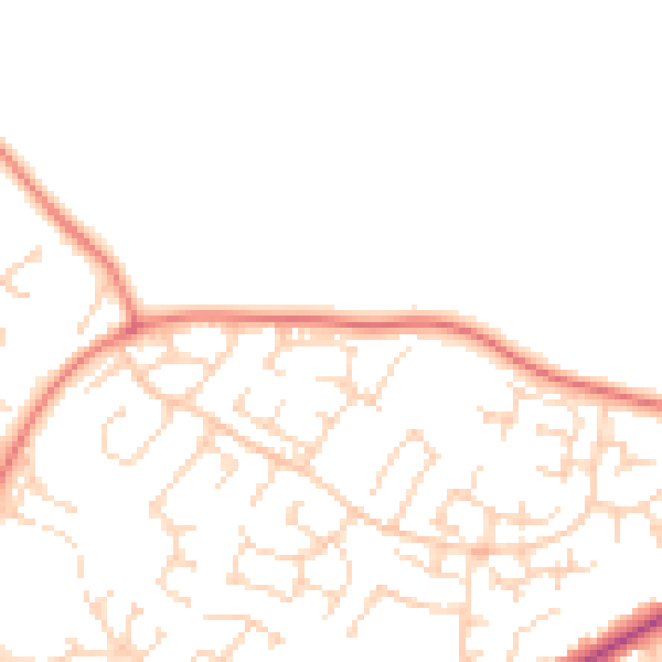 Daytime road noise heatmap for NG19 9GA
