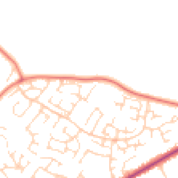 Daytime road noise heatmap for NG19 9GD