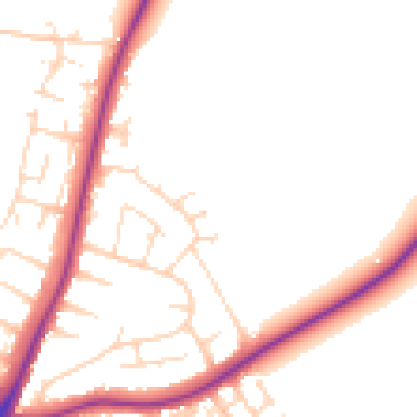 Daytime road noise heatmap for NG19 9GX