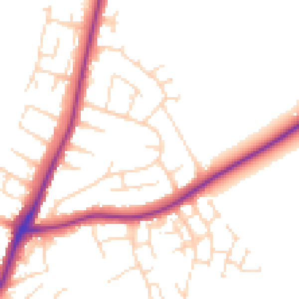 Daytime road noise heatmap for NG19 9HD