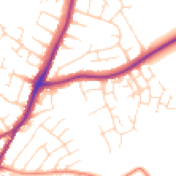 Daytime road noise heatmap for NG19 9PF