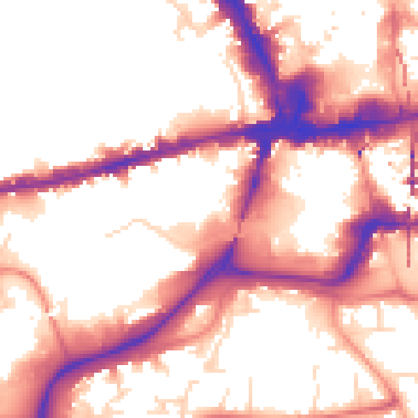 Daytime road noise heatmap for NG2 1AB