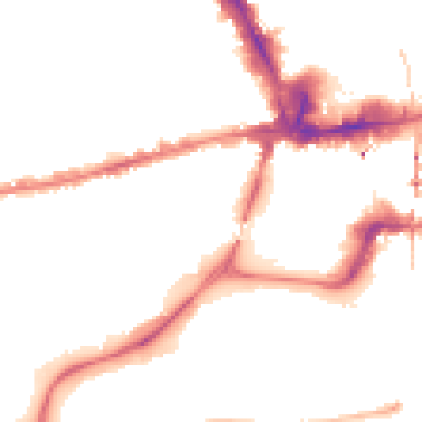 Night-time road noise heatmap for NG2 1AB