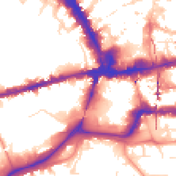 Daytime road noise heatmap for NG2 1AG