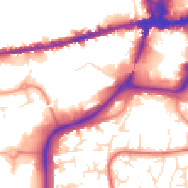 Daytime road noise heatmap for NG2 1AH