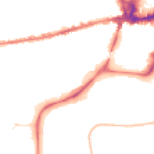 Night-time road noise heatmap for NG2 1AH