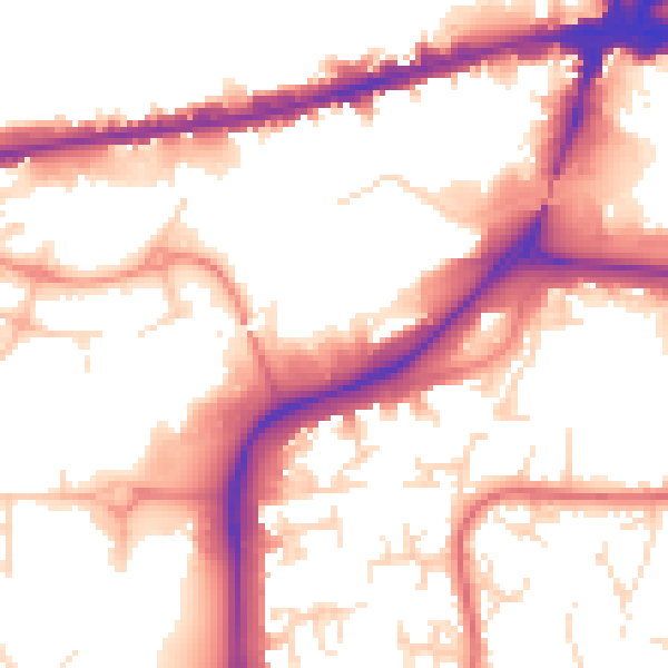 Daytime road noise heatmap for NG2 1AL