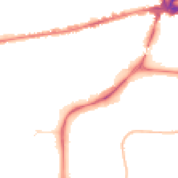 Night-time road noise heatmap for NG2 1AL