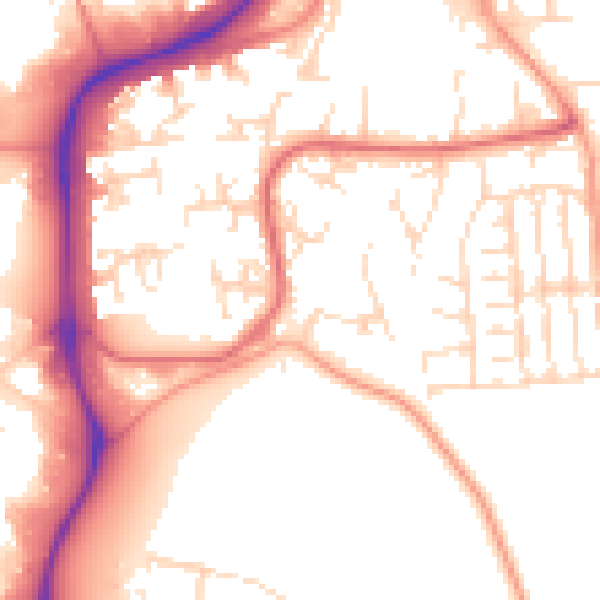 Daytime road noise heatmap for NG2 1AN