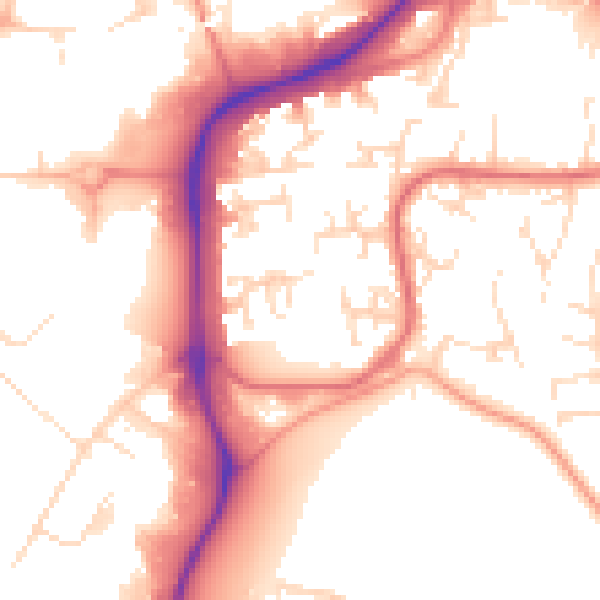 Daytime road noise heatmap for NG2 1AU