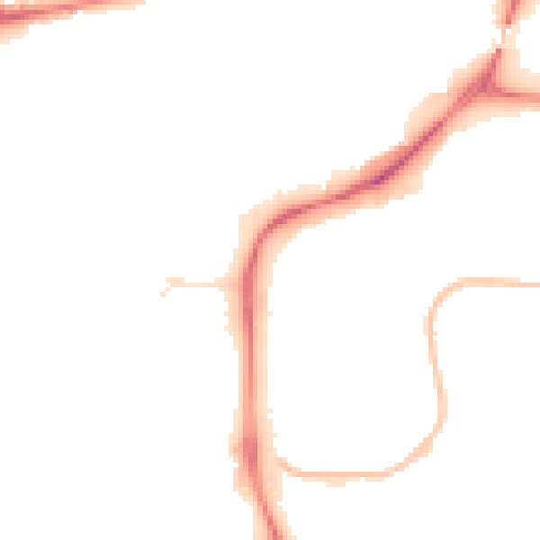 Night-time road noise heatmap for NG2 1AX
