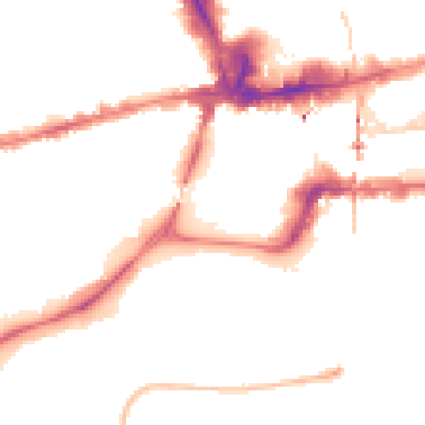 Night-time road noise heatmap for NG2 1AZ