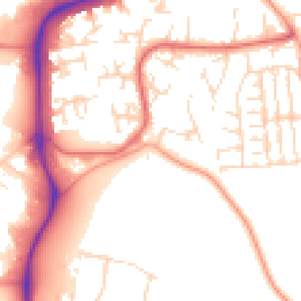 Daytime road noise heatmap for NG2 1DW