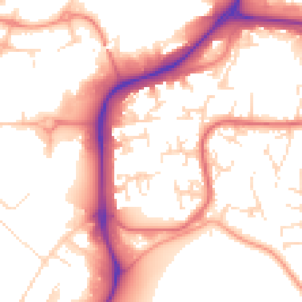 Daytime road noise heatmap for NG2 1GF