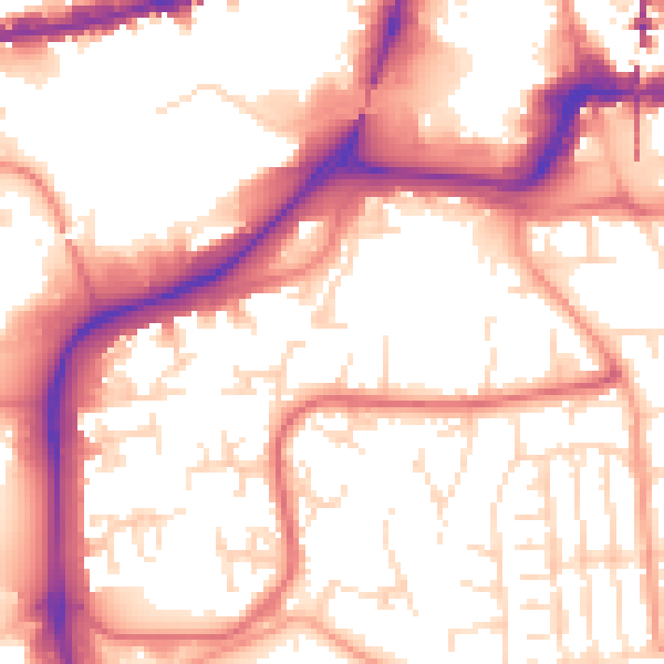 Daytime road noise heatmap for NG2 1HE