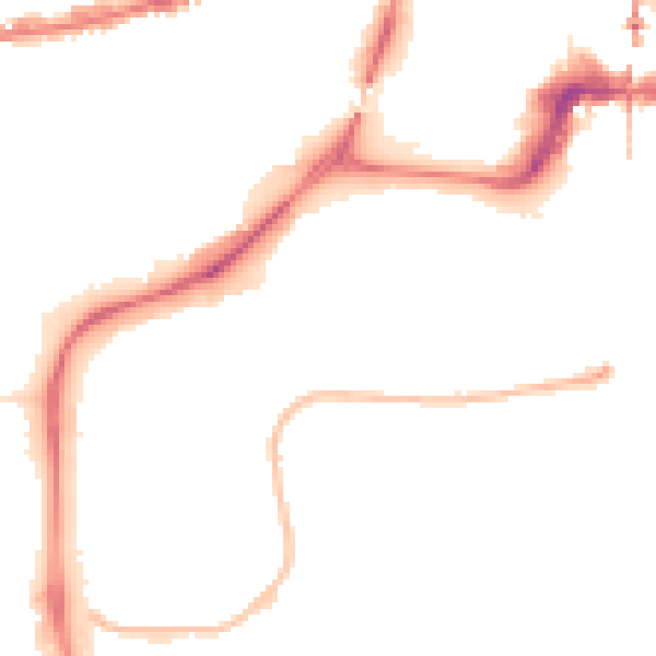 Night-time road noise heatmap for NG2 1HE