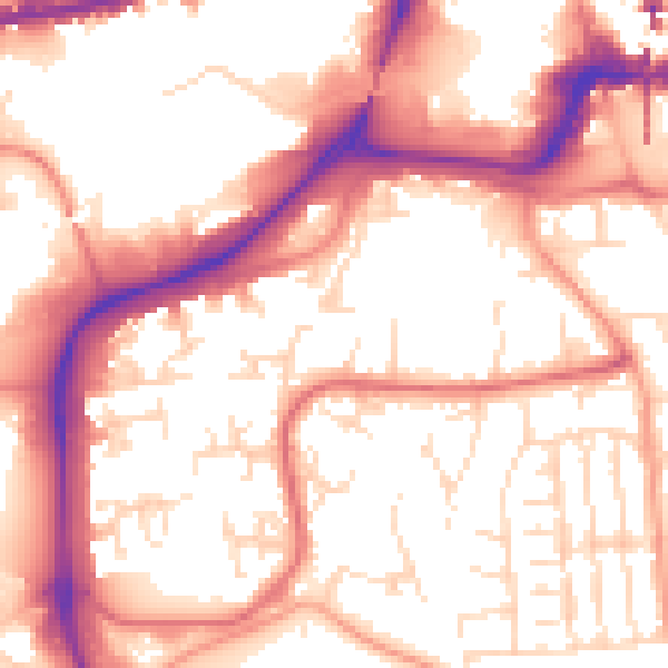 Daytime road noise heatmap for NG2 1HF
