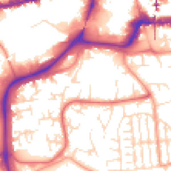 Daytime road noise heatmap for NG2 1HG