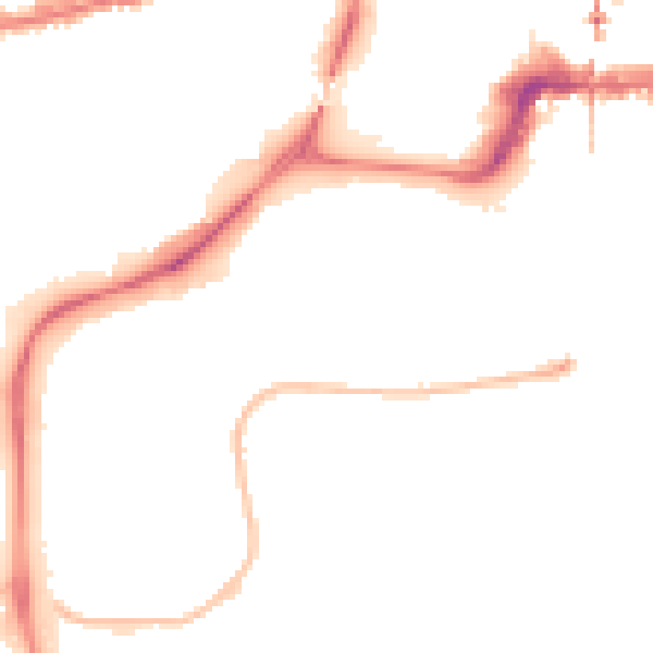 Night-time road noise heatmap for NG2 1HG