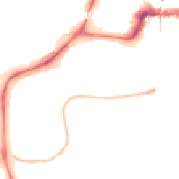 Night-time road noise heatmap for NG2 1HL