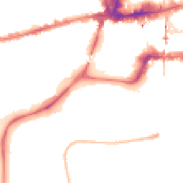 Night-time road noise heatmap for NG2 1HN
