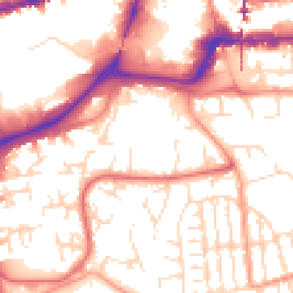 Daytime road noise heatmap for NG2 1JH
