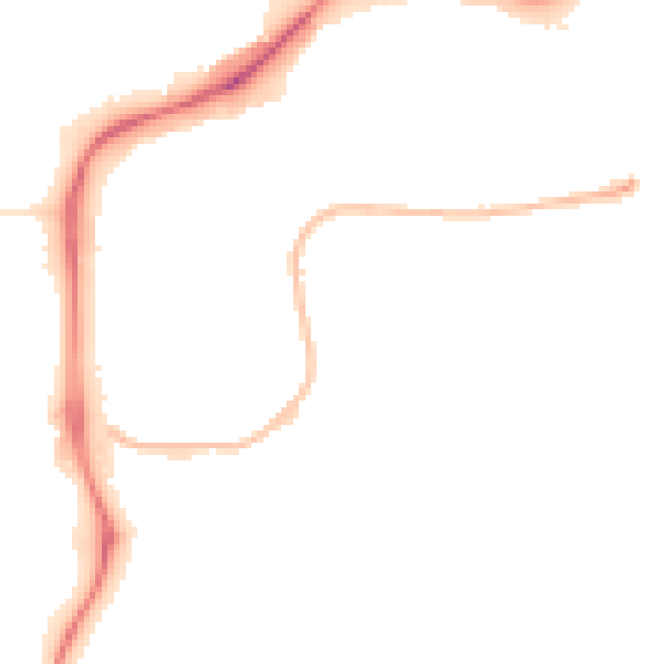 Night-time road noise heatmap for NG2 1LA