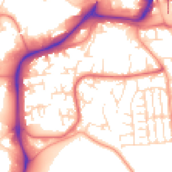 Daytime road noise heatmap for NG2 1LE