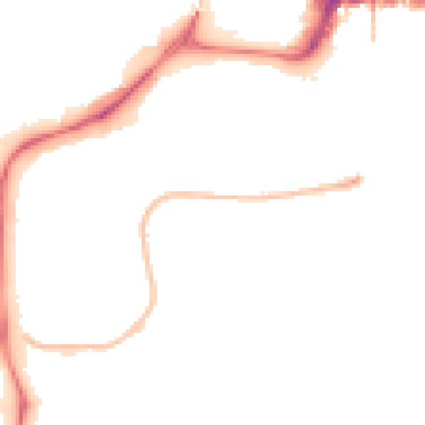 Night-time road noise heatmap for NG2 1LG