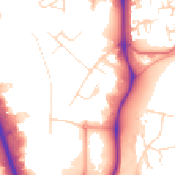 Daytime road noise heatmap for NG2 1LW