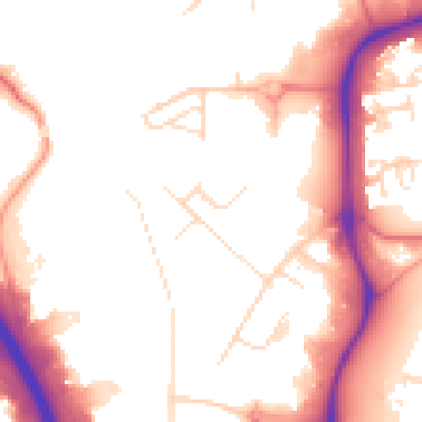 Daytime road noise heatmap for NG2 1NA