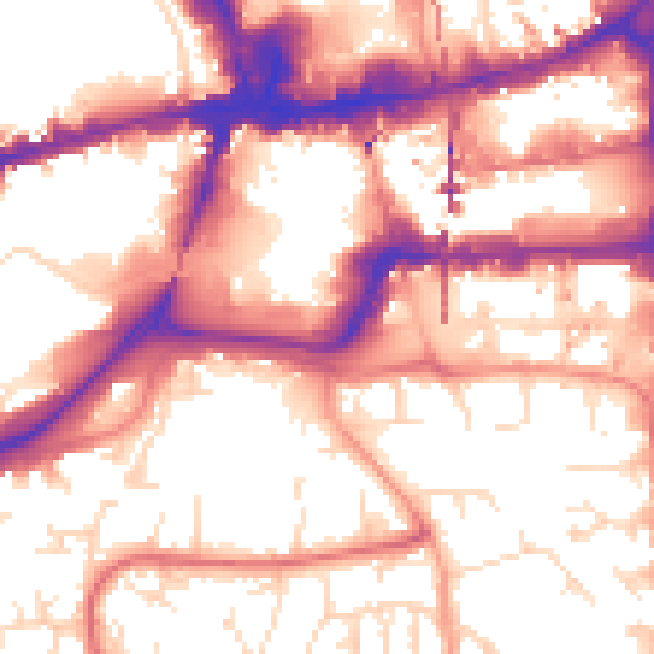 Daytime road noise heatmap for NG2 1NB