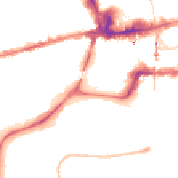 Night-time road noise heatmap for NG2 1NH