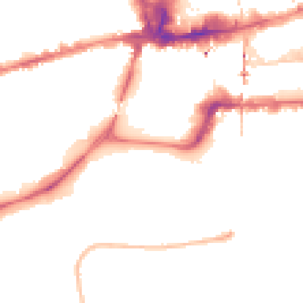 Night-time road noise heatmap for NG2 1NT