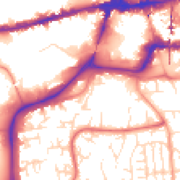 Daytime road noise heatmap for NG2 1NX