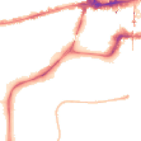 Night-time road noise heatmap for NG2 1NX