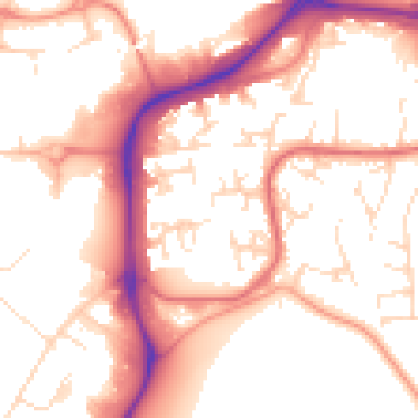 Daytime road noise heatmap for NG2 1PB