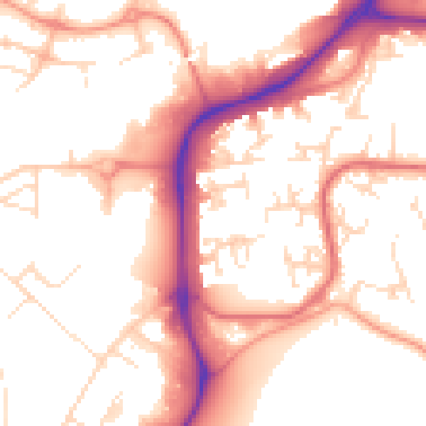 Daytime road noise heatmap for NG2 1PE