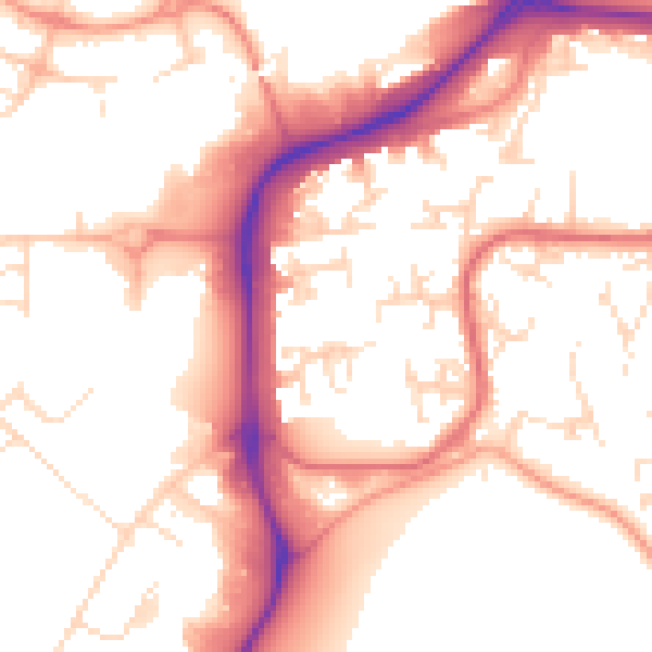 Daytime road noise heatmap for NG2 1PG
